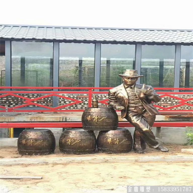 玻璃鋼仿銅人物雕塑 啤酒節(jié)人物雕塑