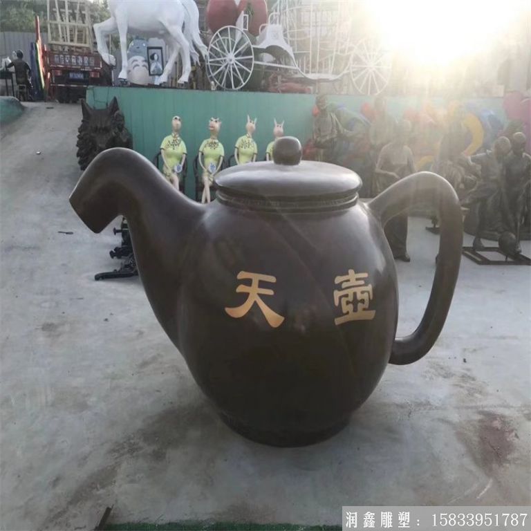 鍛銅流水茶壺 噴泉茶壺景觀